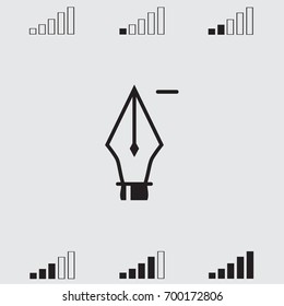 Pen with minus sign vector icon