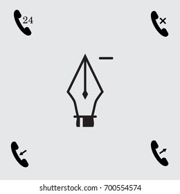 Pen with minus sign vector icon