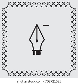 Pen with minus sign vector icon