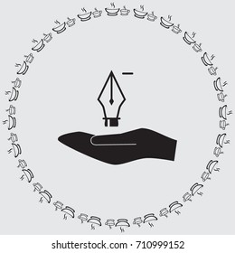 Pen with minus sign vector icon