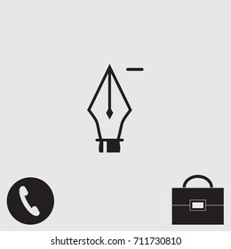 Pen with minus sign vector icon