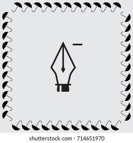 Pen with minus sign vector icon