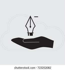 Pen with minus sign vector icon