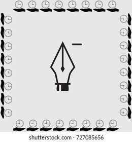 Pen with minus sign vector icon