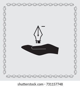 Pen with minus sign vector icon