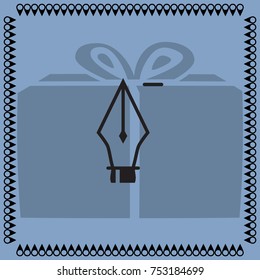 Pen with minus sign vector icon