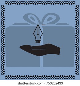 Pen with minus sign vector icon