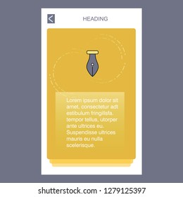 Pen mobile vertical banner design design. Vector