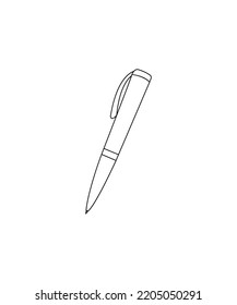 Pen Mockup Icon. Realistic Illustration Of Pen Mockup Vector Icon.  Illustration Of Pen. Perfect For Coloring Book, Textiles, Icon, Web, Painting, Children's Books, T-shirt Printing, Post