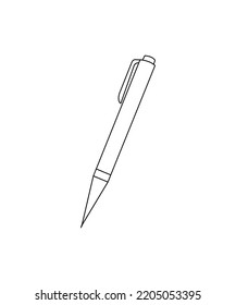 Pen Mockup Icon. Realistic Illustration Of Pen Mockup Vector Icon.  Illustration Of Pen. Perfect For Coloring Book, Textiles, Icon, Web, Painting, Children's Books, T-shirt Printing, Post