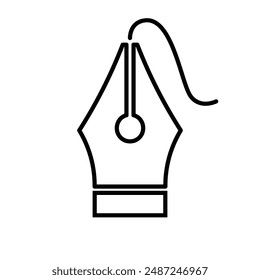 pen mouse cursor pointer with drawing line, computer mouse cursor click outline style