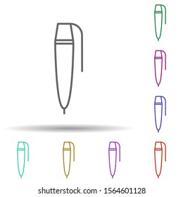 A pen multi color icon. Simple thin line, outline vector of education icons for ui and ux, website or mobile application
