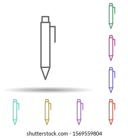 Pen multi color icon. Simple thin line, outline vector of web icons for ui and ux, website or mobile application