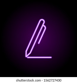 A pen neon icon. Simple thin line, outline vector of school icons for ui and ux, website or mobile application