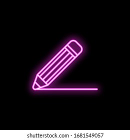 A pen neon icon. Simple thin line, outline vector of school icons for ui and ux, website or mobile application