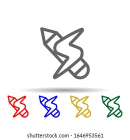 Pen news multi color style icon. Simple thin line, outline vector of web icons for ui and ux, website or mobile application