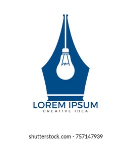 Pen nib and bulb logo idea.