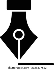 Pen Nib Folder Icon. Material Sign And Symbol. Simple Illustration For Web Design Element.