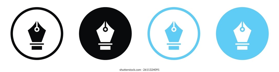 Pen nib icon collection. vector illustration set