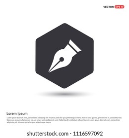 Pen nib icon Hexa White Background icon template - Free vector icon