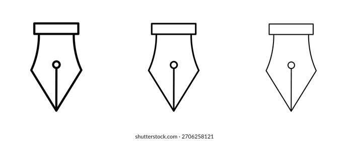 Pen nib icon linear style sign for mobile concept and web design.