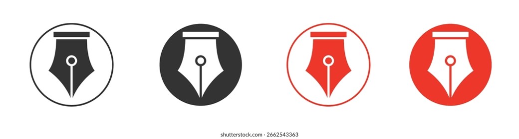 Pen nib icon for logo, vector sign symbol for design