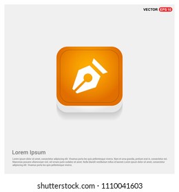 Pen nib icon Orange Abstract Web Button - Free vector icon