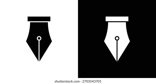 Icono de pluma. Ilustración vectorial. Diseño plano.