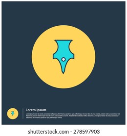 Pen nib icon, vector illustration. Flat color design style
