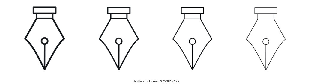 Pen nib icon Vector Pictogram for Web and App in Outline Style