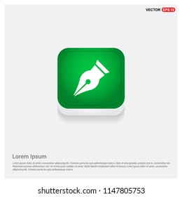 Pen nib iconGreen Web Button - Free vector icon