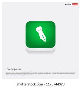 Pen nib iconGreen Web Button - Free vector icon