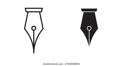 Iconos de pluma, Vector de línea. conjunto de símbolos sólidos