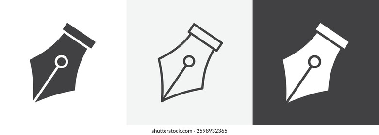 Pen nib icons in Thin line black color. flat simple vector symbols illustration.