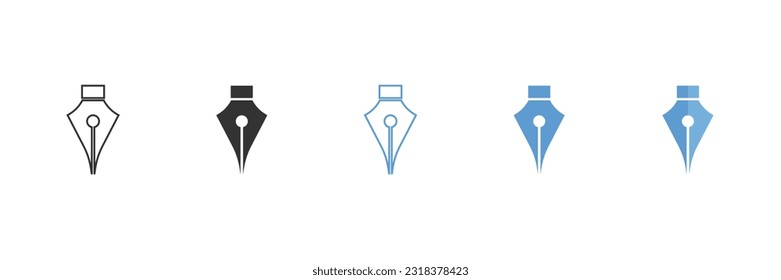Juego de iconos de tinta de lápiz. Ilustración aislada del vector