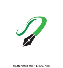 Pen nib logo design template