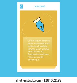 Pen nib mobile vertical banner design design. Vector