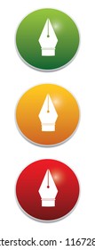 Pen nib sign buttons. Vector