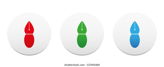 Pen nib sign buttons.Vector