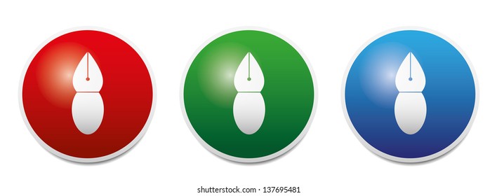 Pen nib sign buttons.Vector