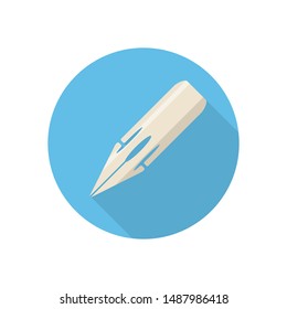 Pen nib stylish icon on white background