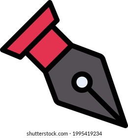 pen nib vector line colour icon