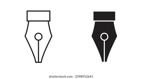 Pen nib vector line icon illustration collection.
