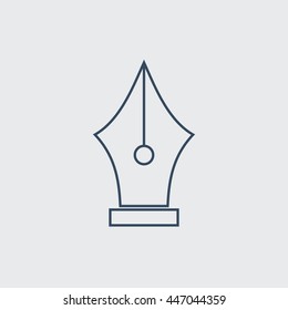 Pen Nib Vector Line Icon. Eps.-10.