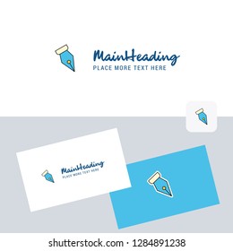Pen nib vector logotype with business card template. Elegant corporate identity. - Vector