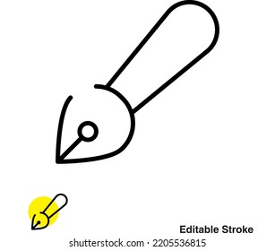 Icono de contorno de vector de lápiz nib