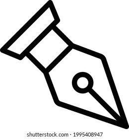 pen nib vector thin line icon