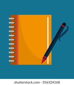pen and note graphic design icons, vector illustration