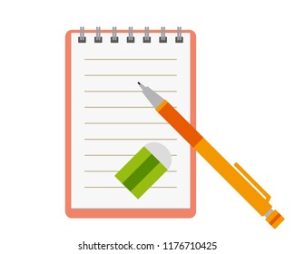 pen notebook eraser
