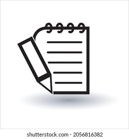 pen and notebook icon, vector illustration
